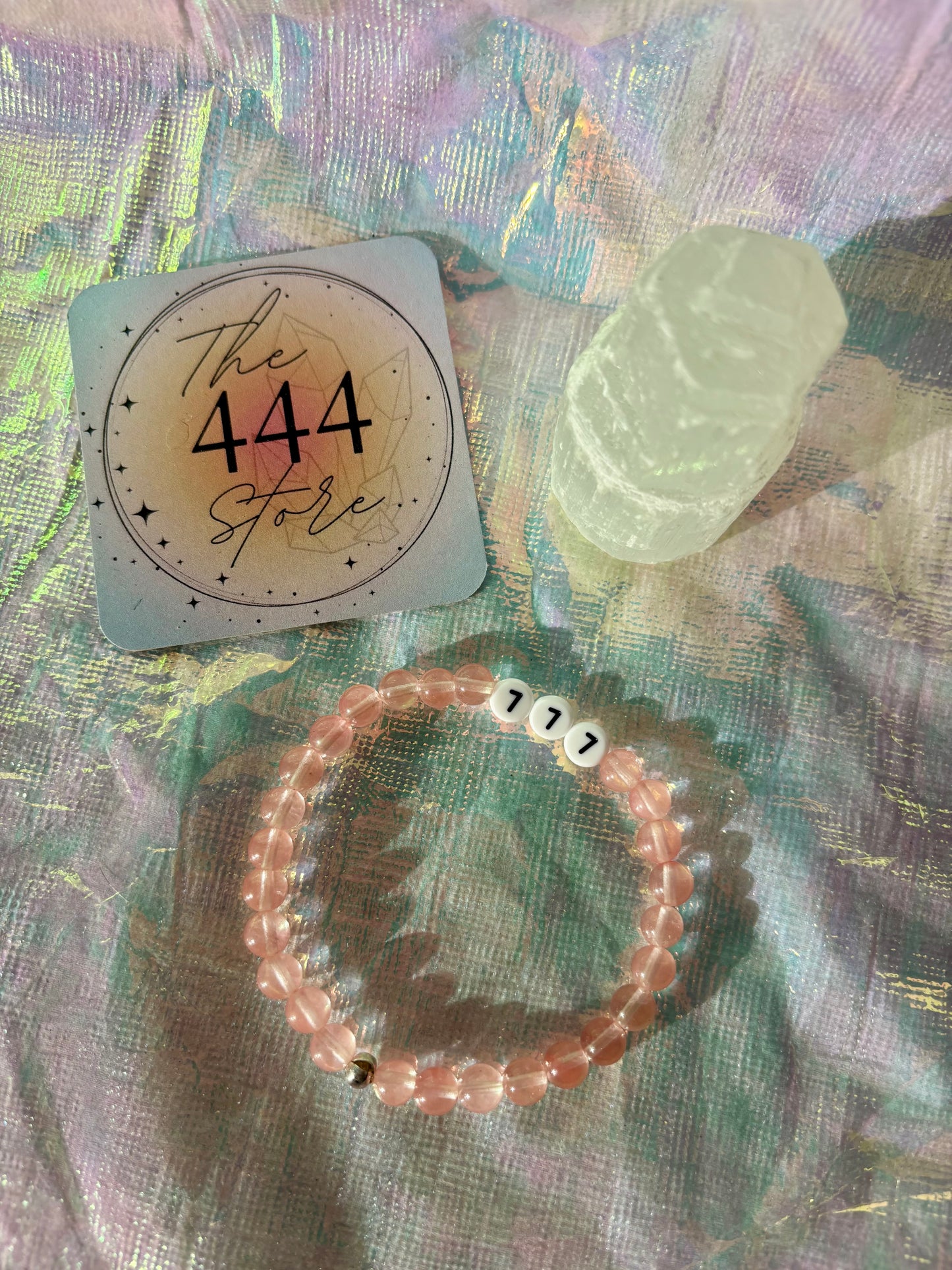 777 Watermelon Quartz Bracelet