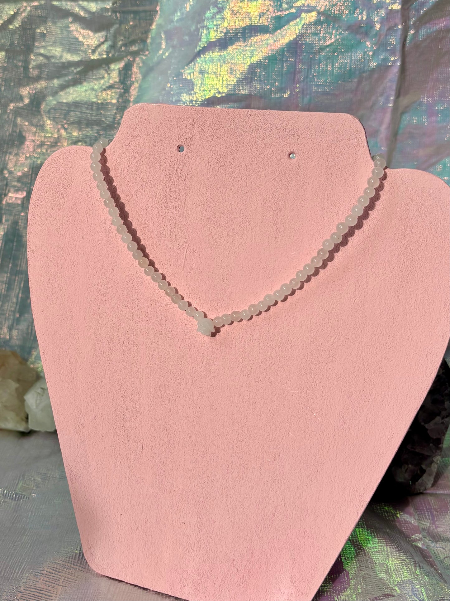White Jade Rose Necklace