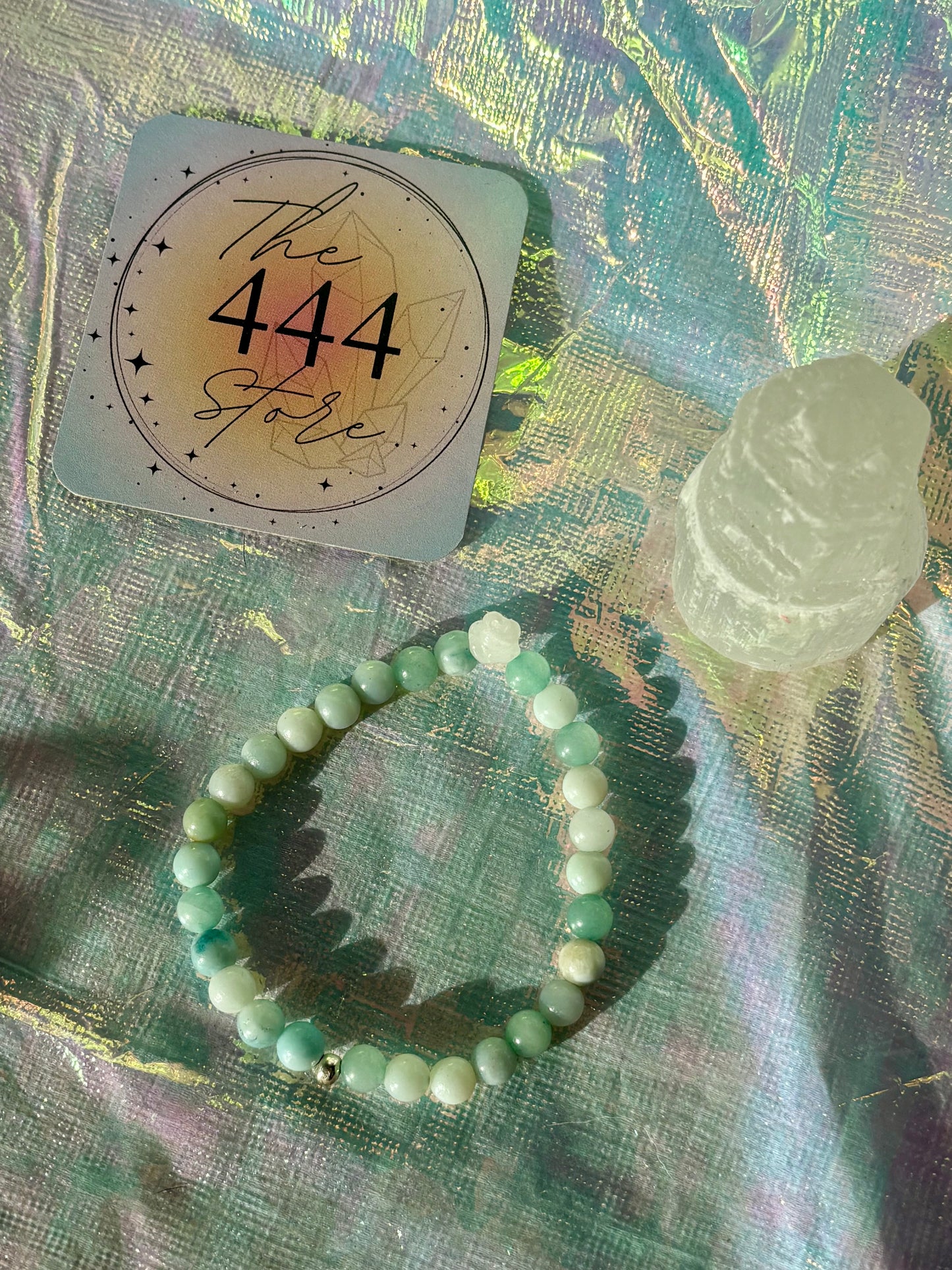 Blue Amazonite Rose Bracelet