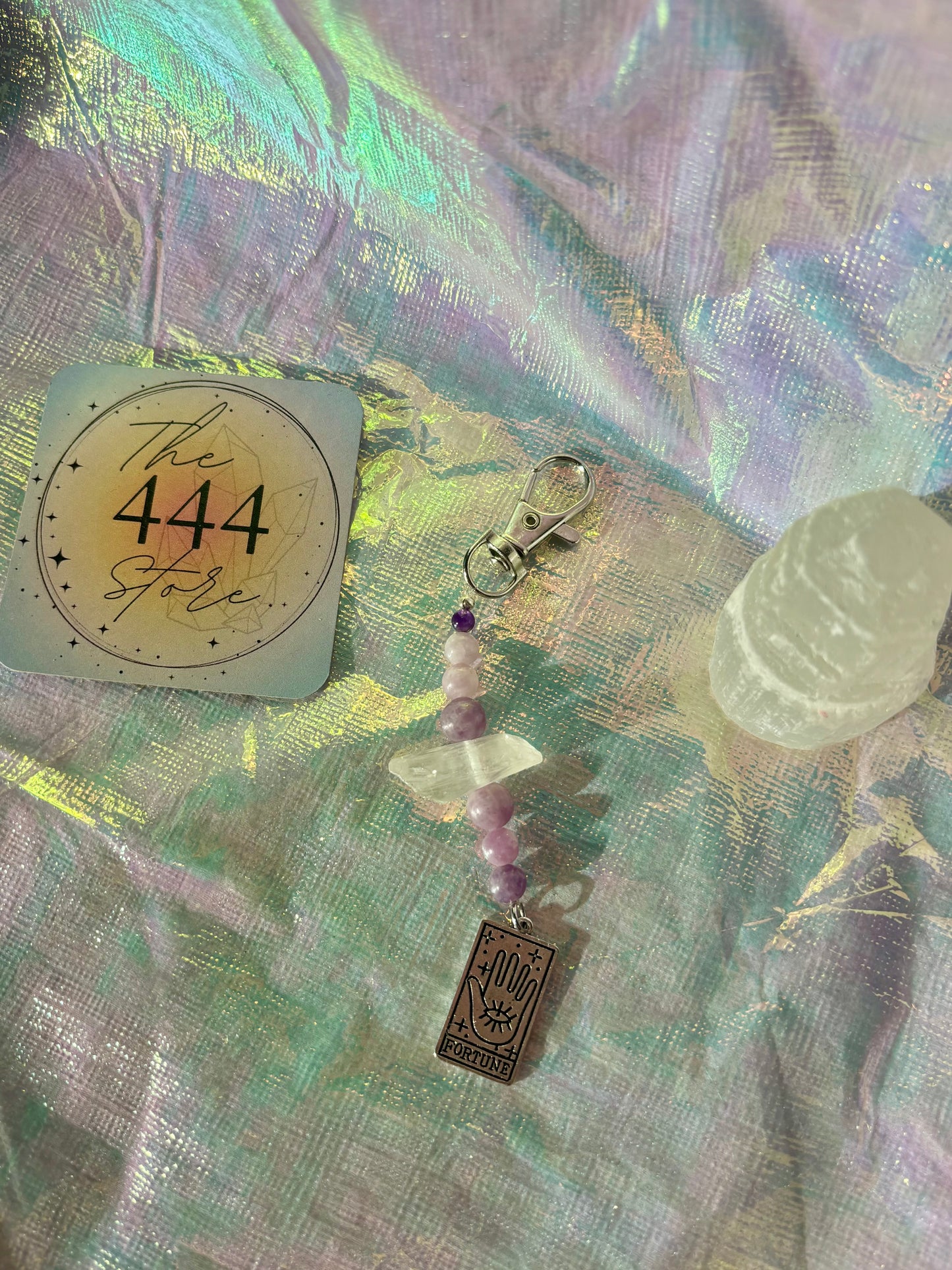 Lepidolite Fortune Keychain