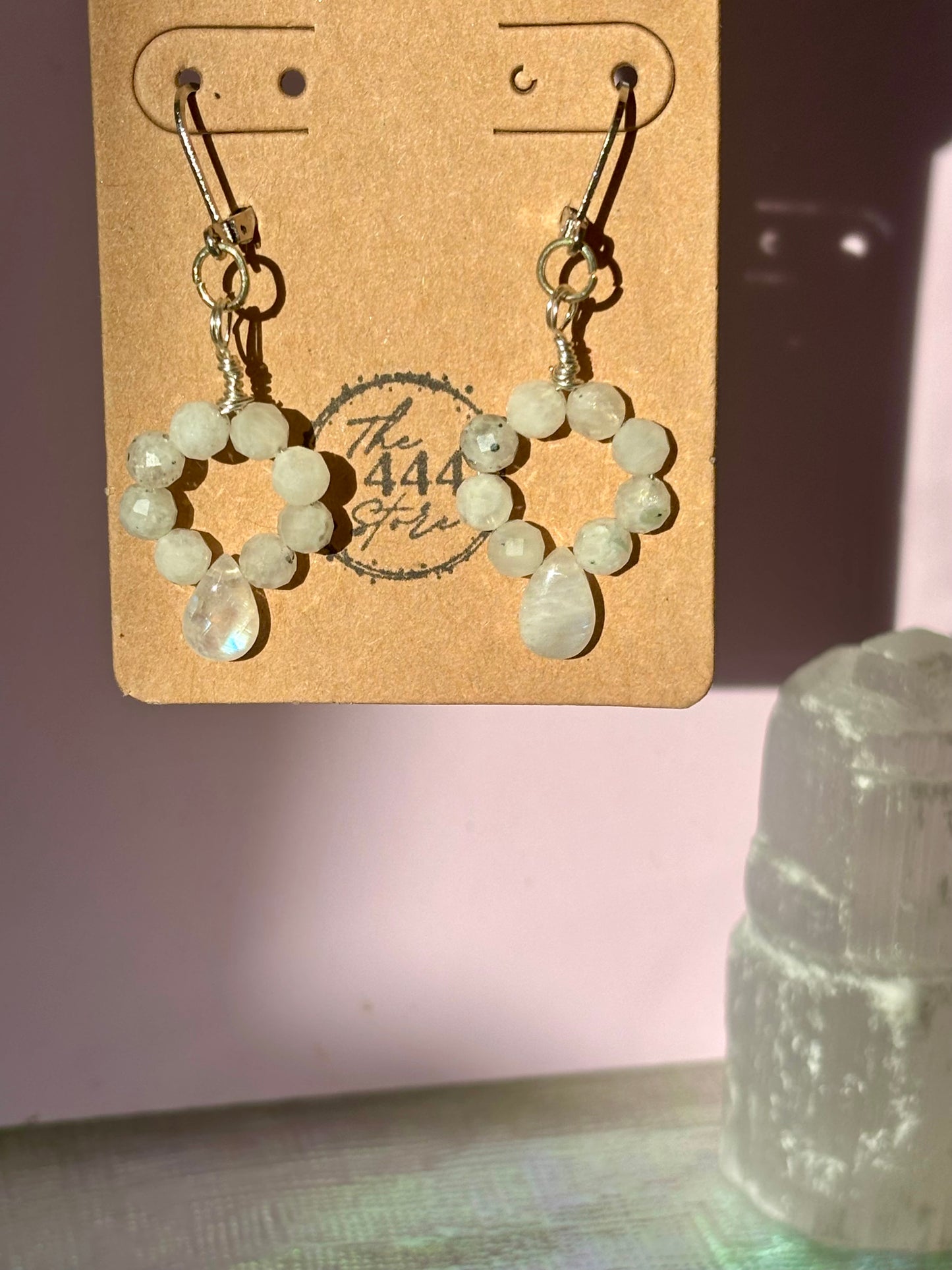 Rainbow Moonstone Earrings