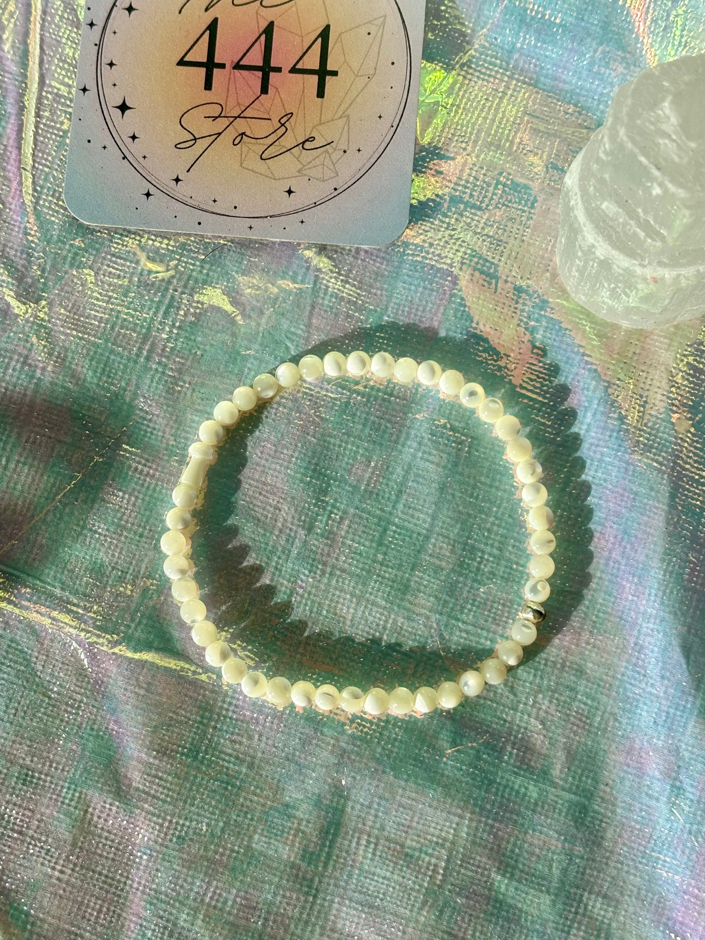 Mother of Pearl Tiny Mushie Necklace