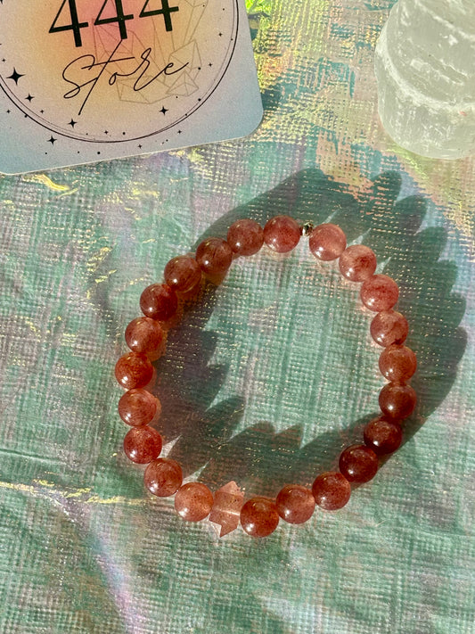 Strawberry Quartz Point Bracelet