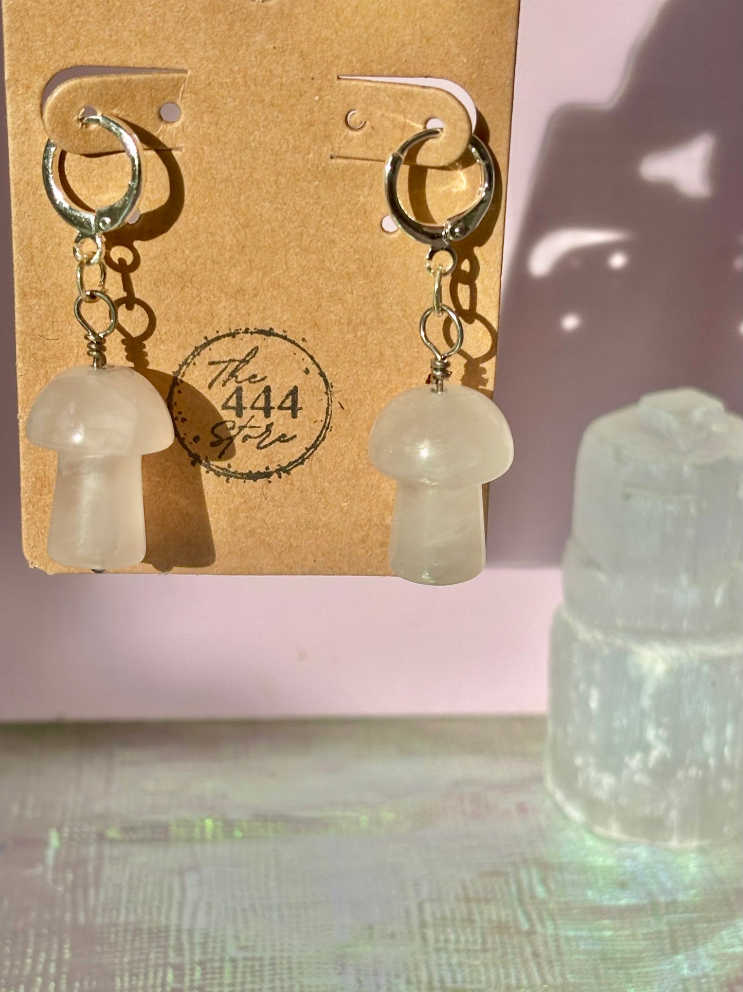 Rose Quartz Mushie Earrings