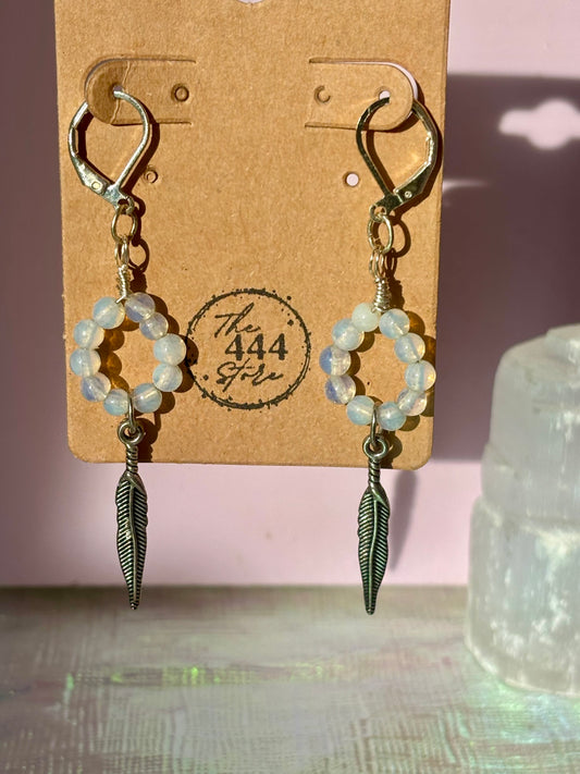 Opalite Feather Earrings