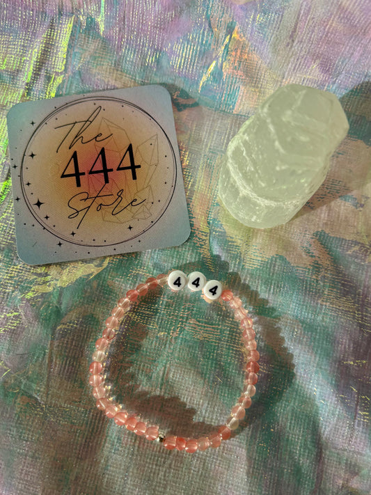 444 Watermelon Quartz Bracelet