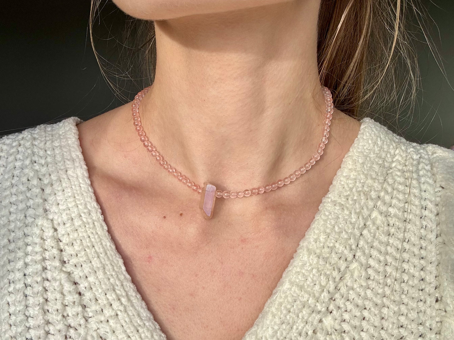 Joyful Watermelon Quartz Necklace