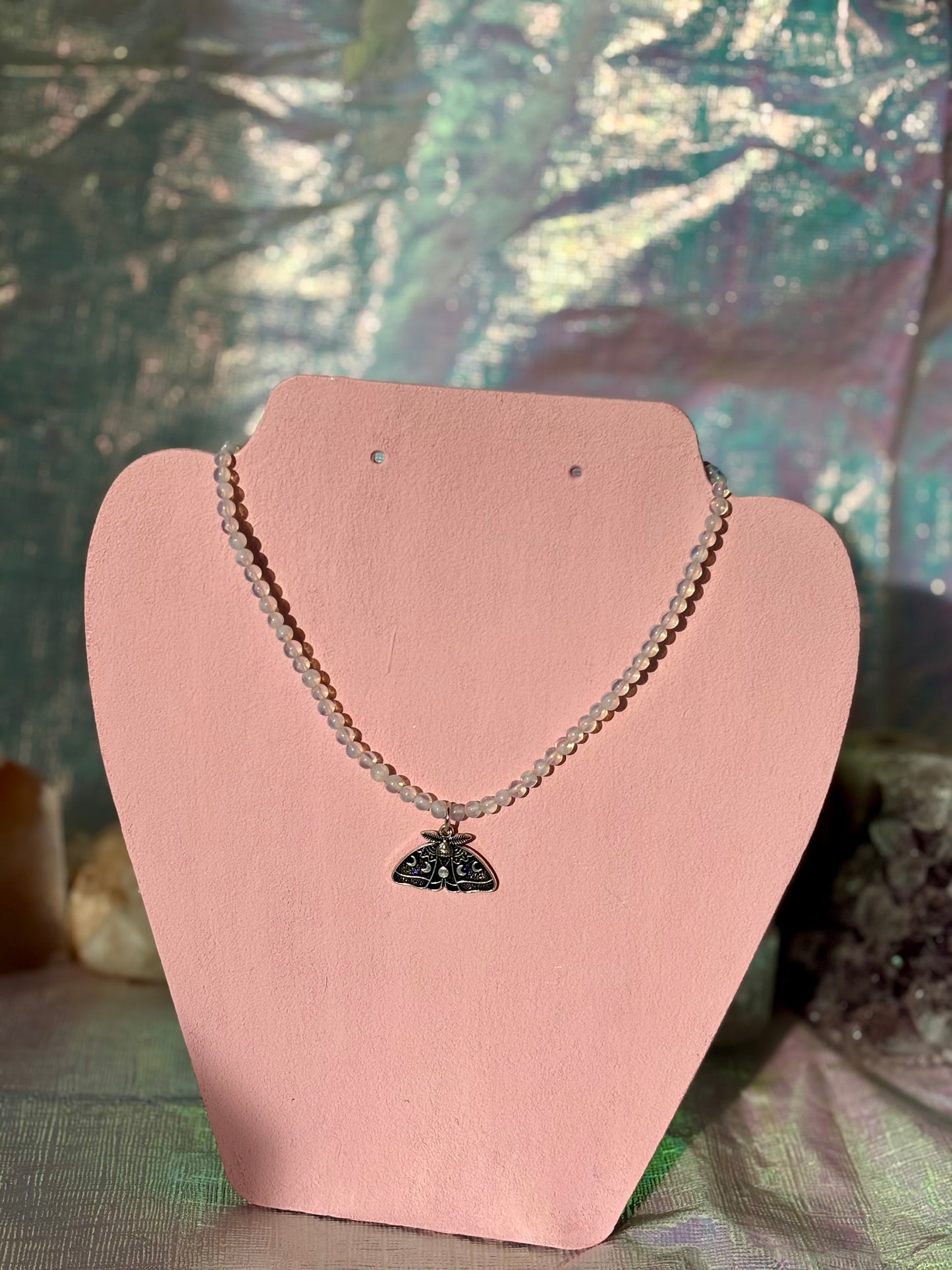Lunar Moth Opalite Necklace