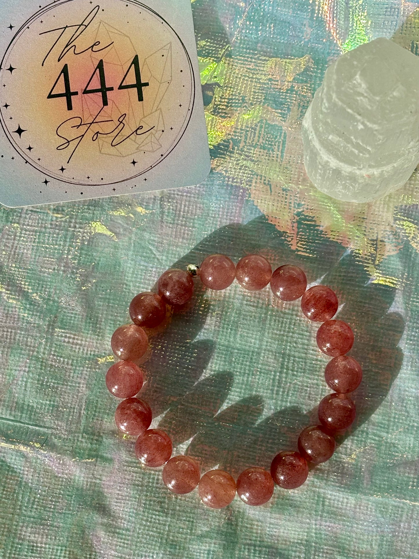 Strawberry Quartz Minimal Bracelet