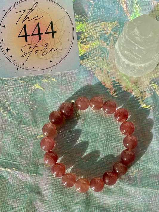 Strawberry Quartz Minimal Bracelet