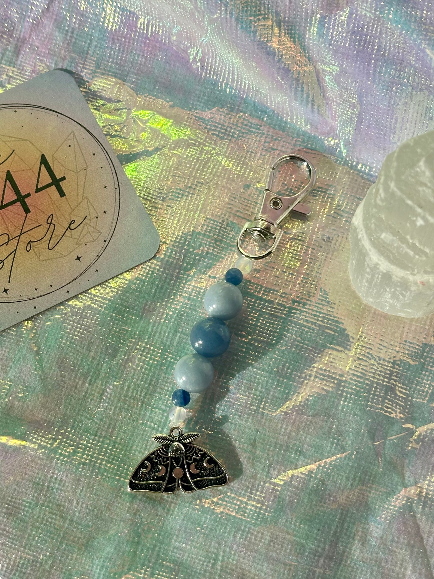 Angelite + Blue Aventurine Lunar Moth
