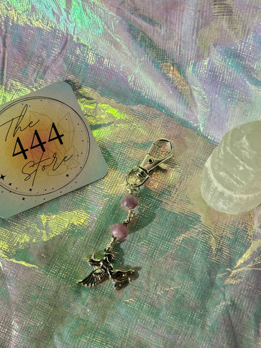 Lepidolite Pegasus Keychain